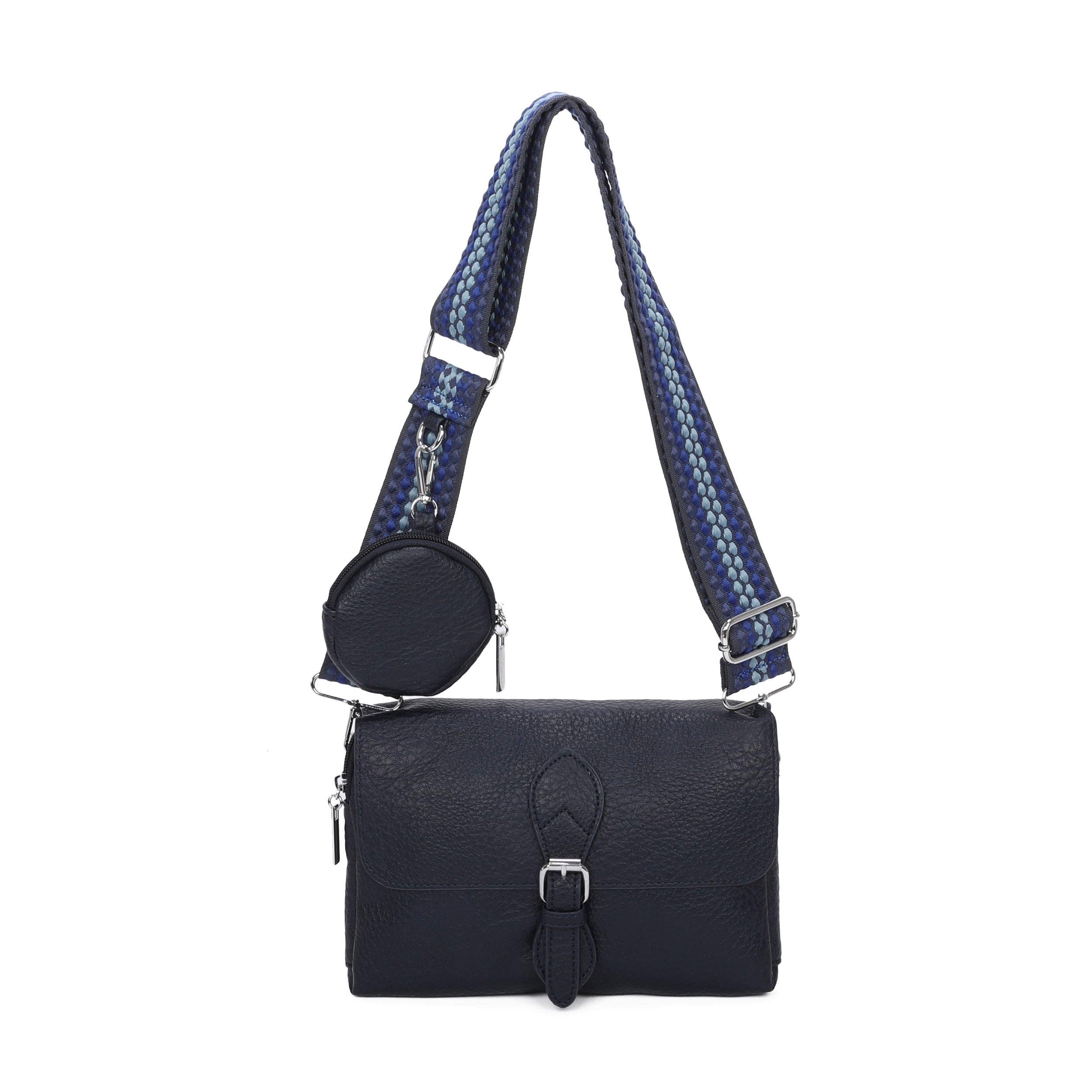 Craze London Crossbody Bag with Double Zipped Compartments