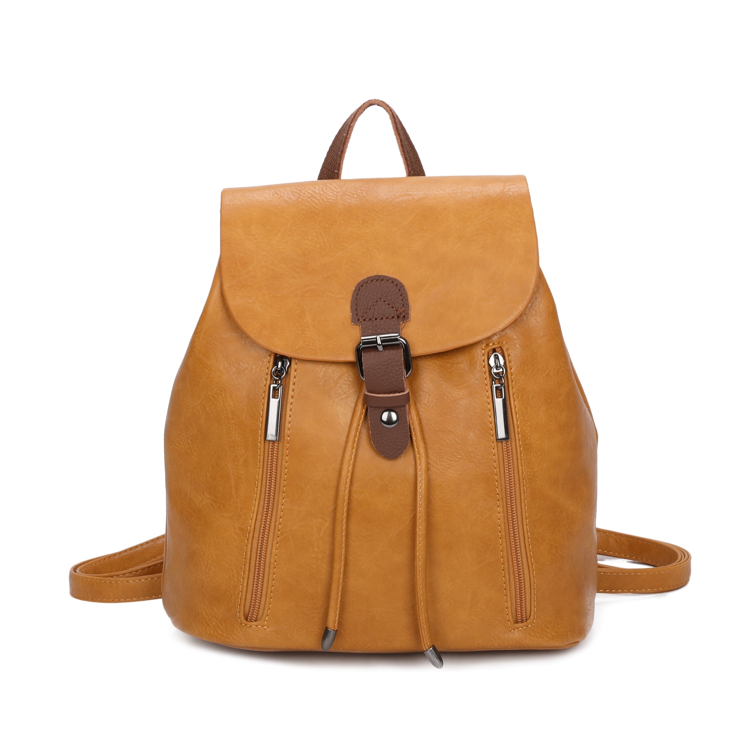 Leather trim backpack hotsell