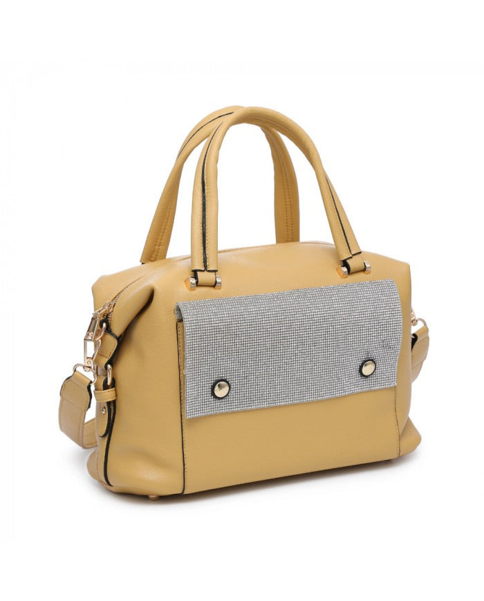 Craze London Satchel bag with diamante front pocket