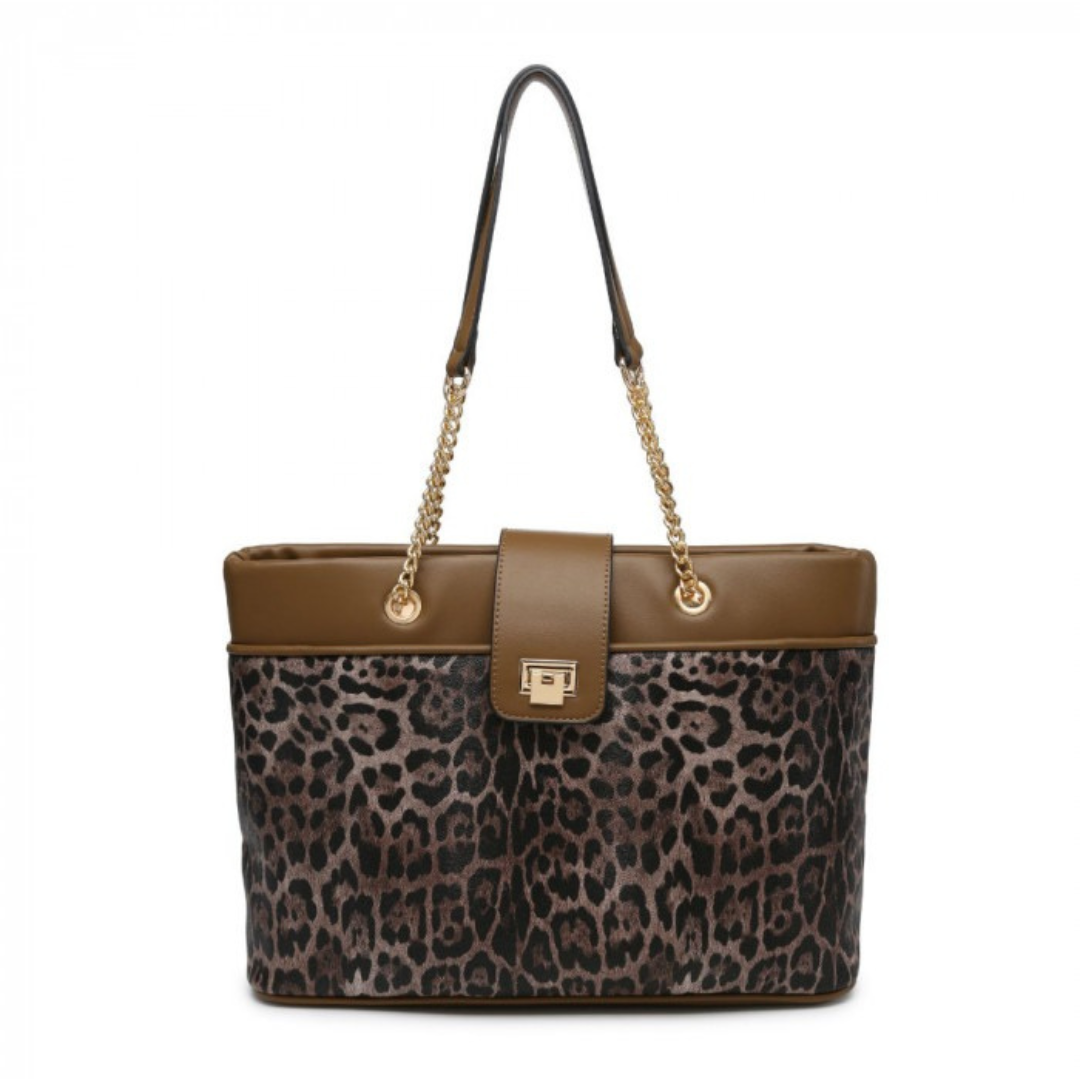 Craze London Tote Bag with magetic button clasp and  flap over closure