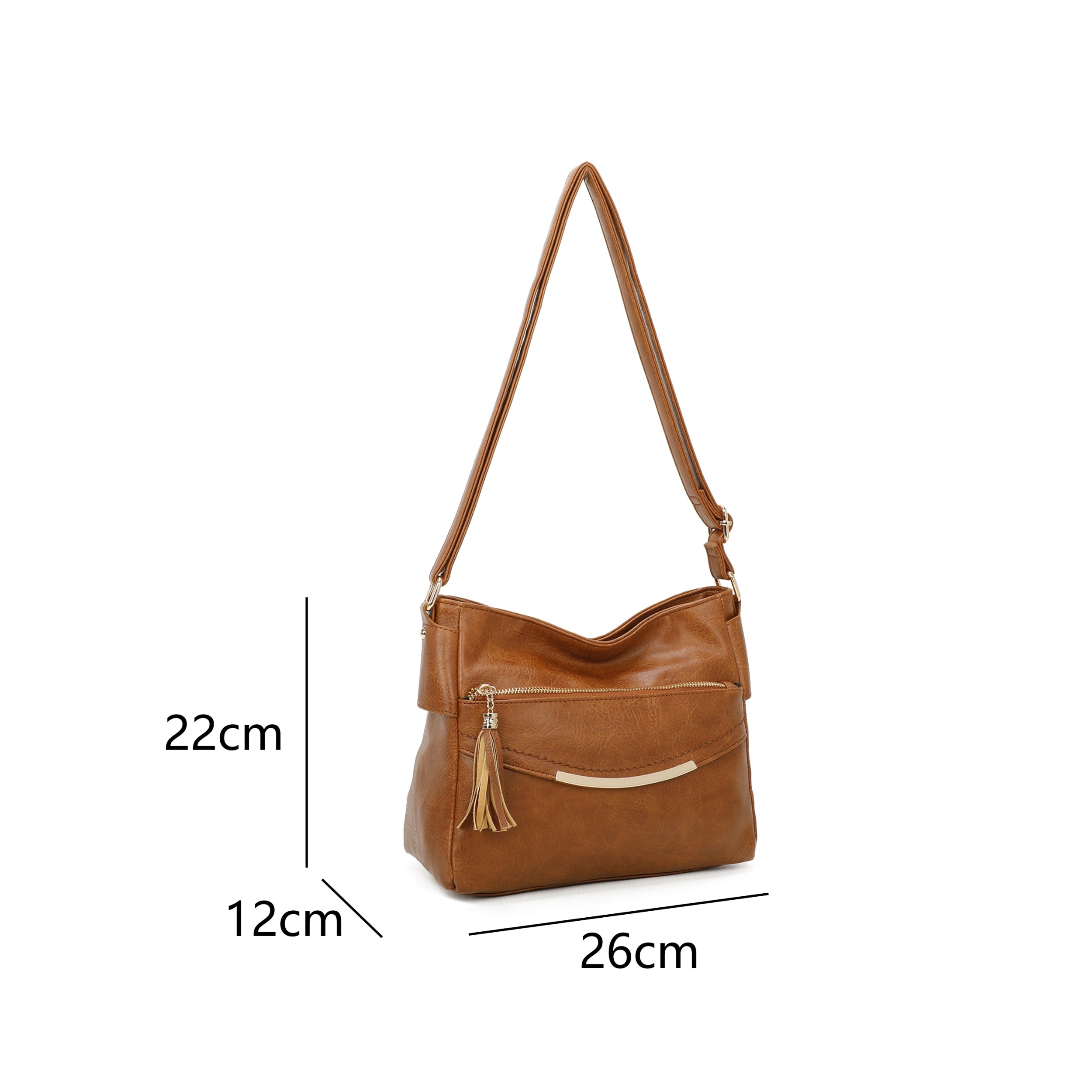 Craze London Satchel Bag with Front Double Pockets