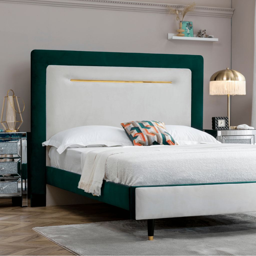 Green Cream-Ottomon Bed