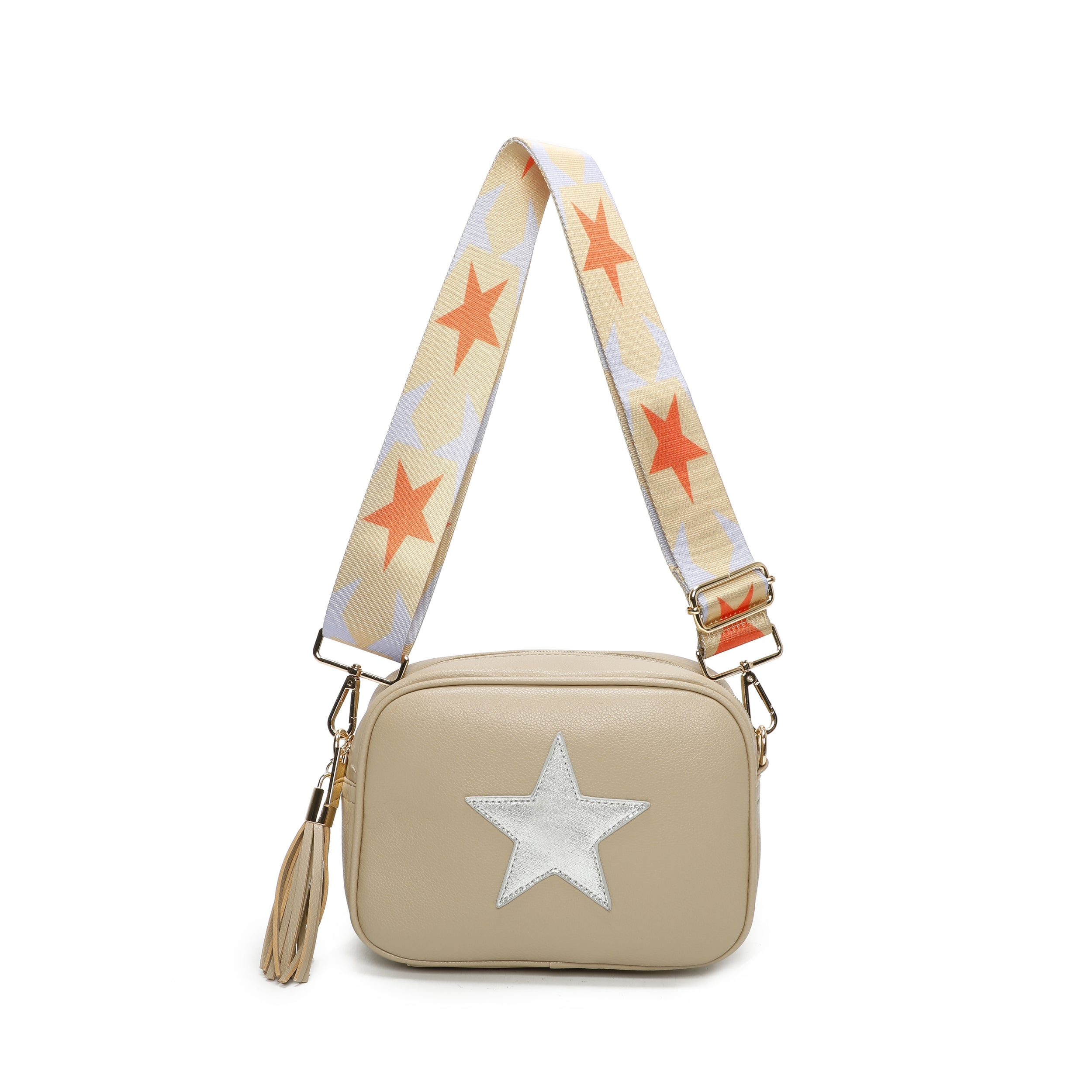 Star Crossbody Bag with Tassel Zip Closure