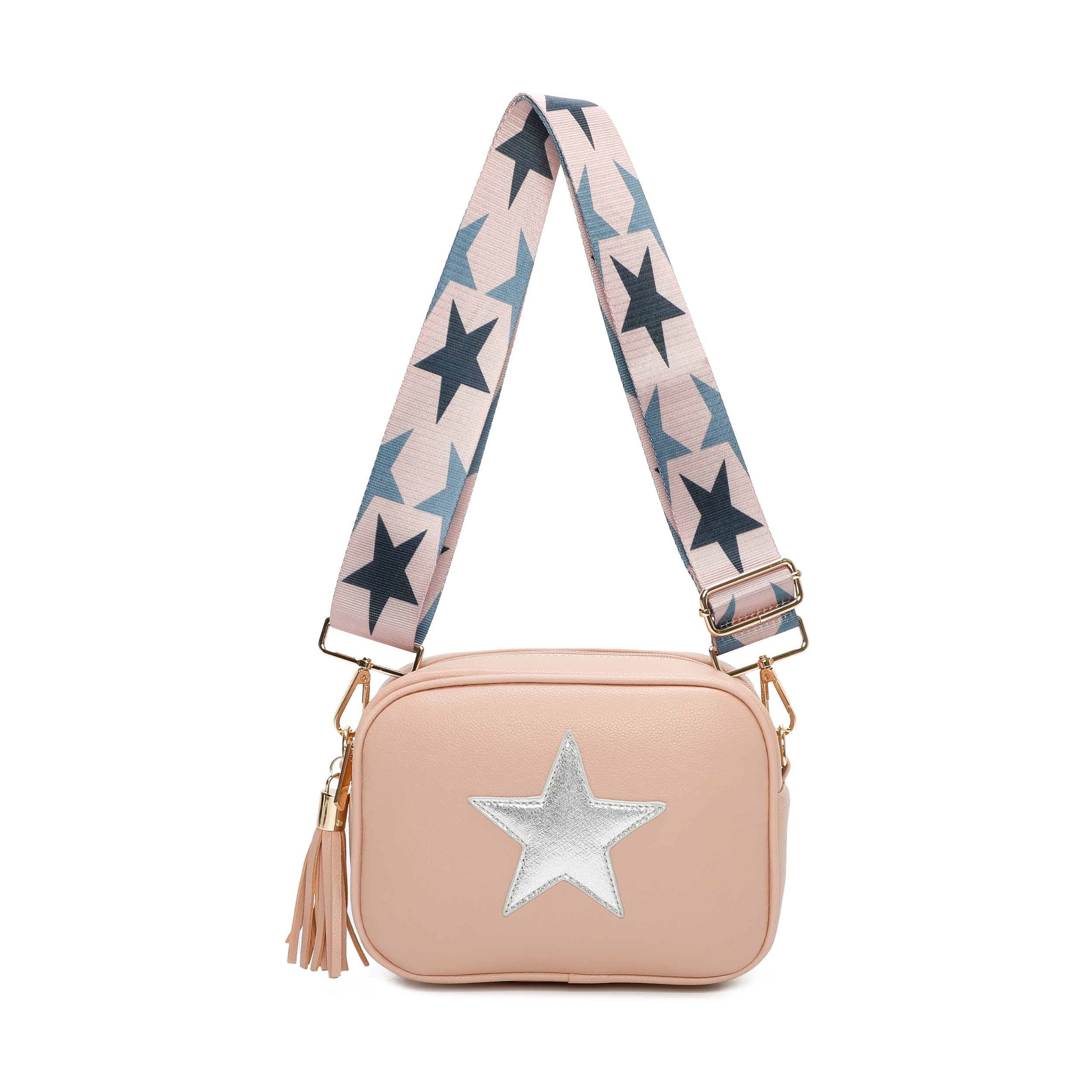 Star Crossbody Bag with Tassel Zip Closure