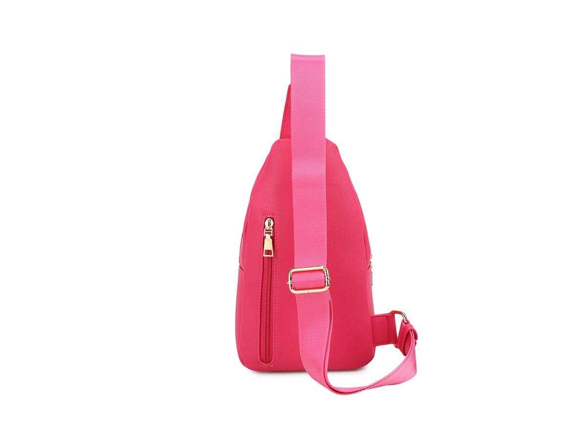 Sling Bag Women Crossbody Small Chest Daypack PU Leather Causal Shoulder Handbag