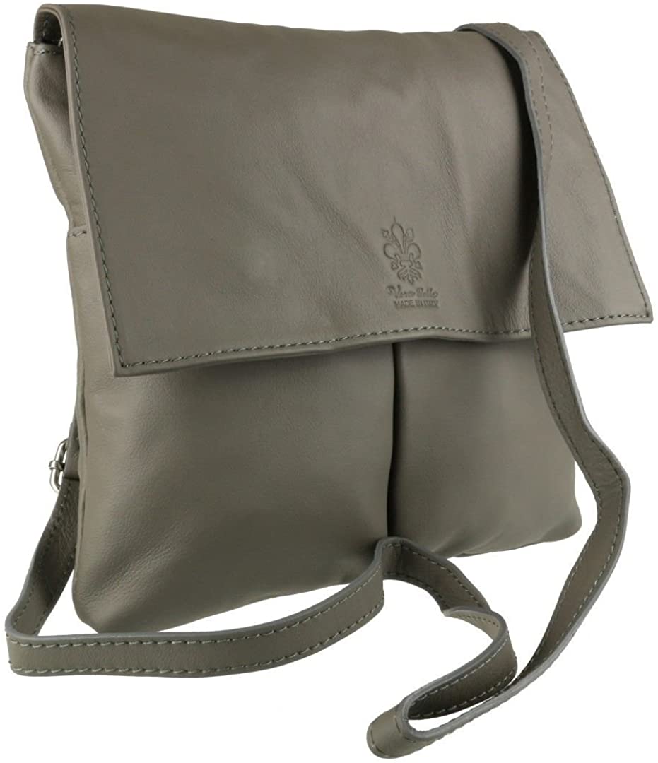 Craze London Double Pocket Genuine Italian Leather Cross body Messenger Shoulder Bag