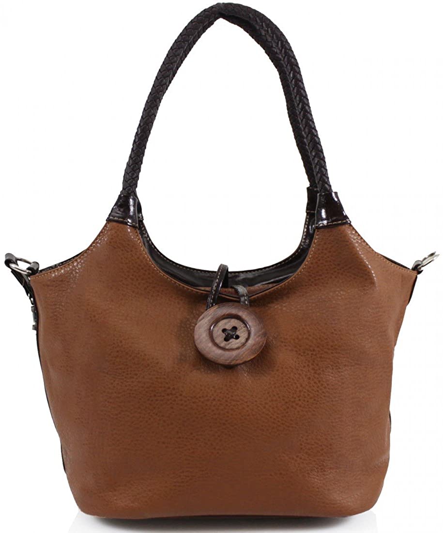 Women's Wood Button Shoulder Bag (858)