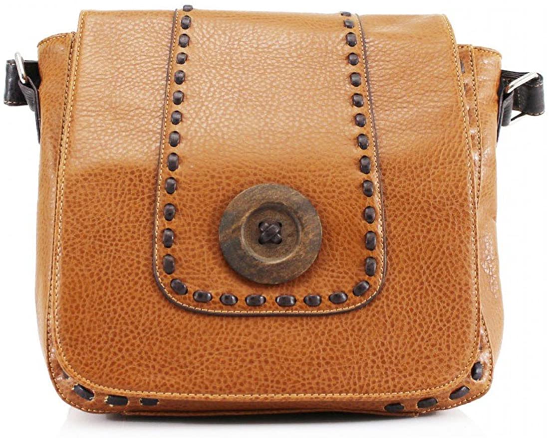Women Wood Button Crossbody Bag (996)