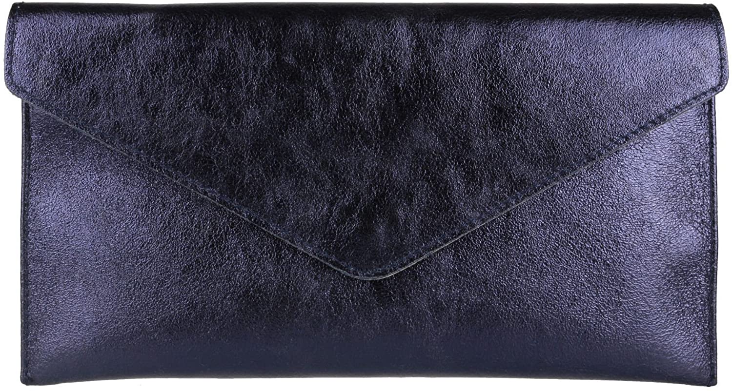 Genuine Italian Suede Leather Large Envelope Clutch Bag (V108)