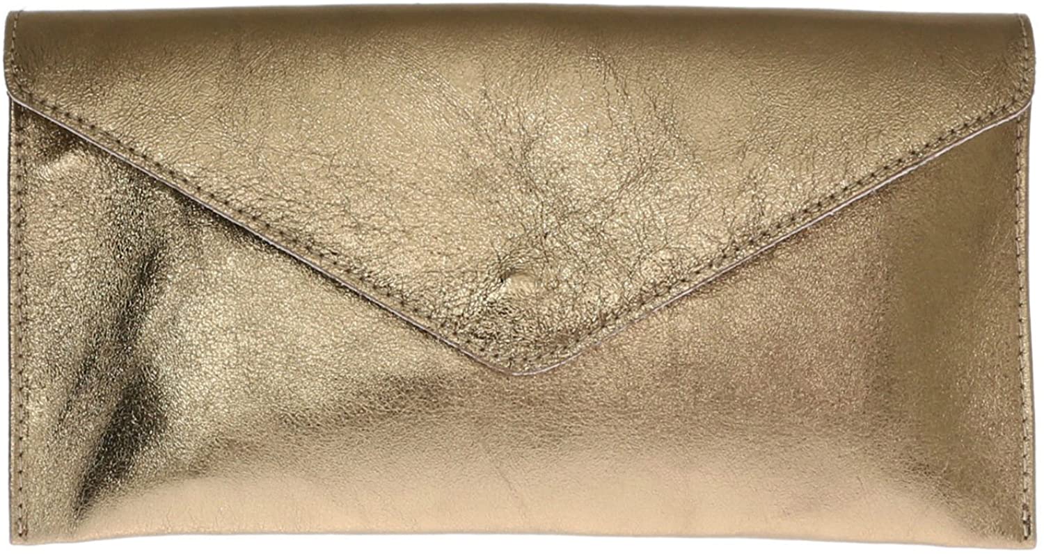 Genuine Italian Suede Leather Large Envelope Clutch Bag (V108)