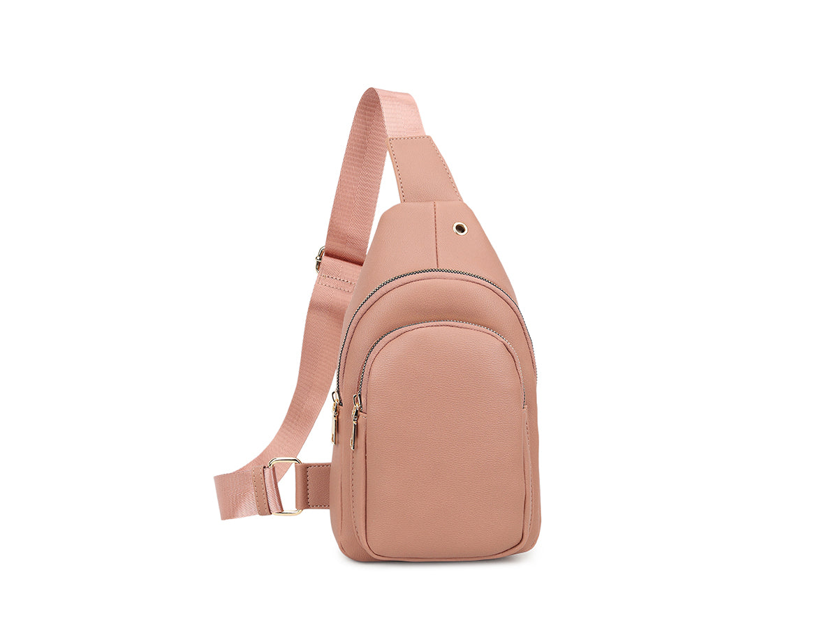 Sling Bag Women Crossbody Small Chest Daypack PU Leather Causal Shoulder Handbag