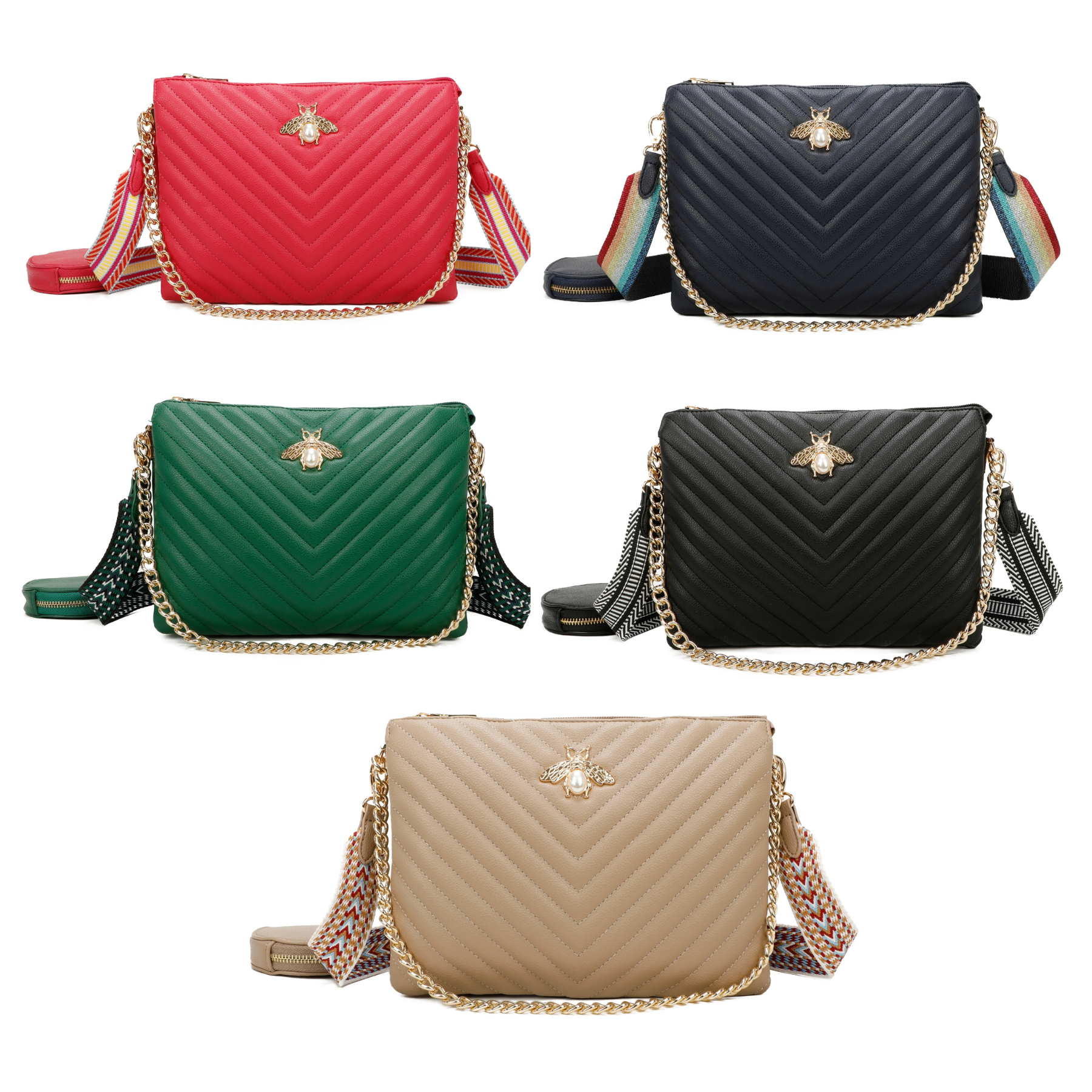 Craze London Womens Small Quilted Design Shoulder Bag