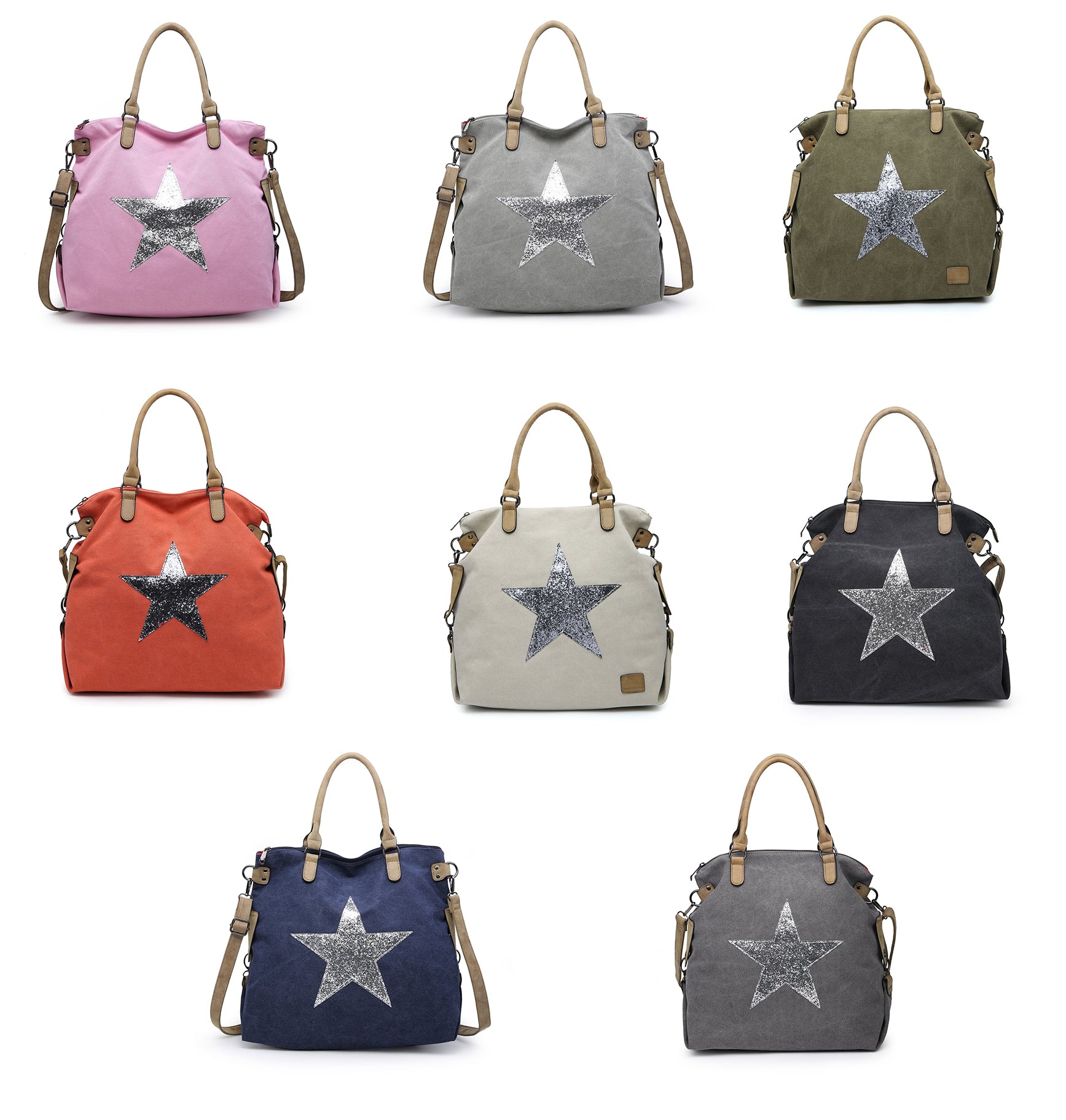 Womens Star Canvas Shoulder Bag